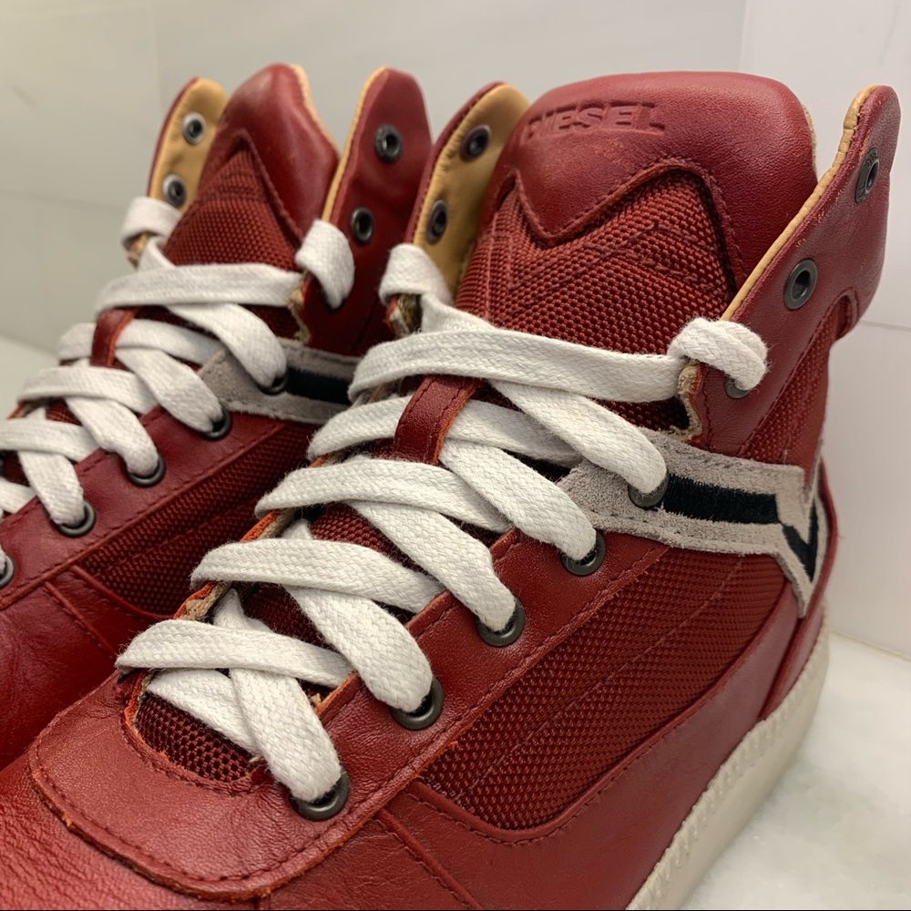 Diesel high-top leather sneakers